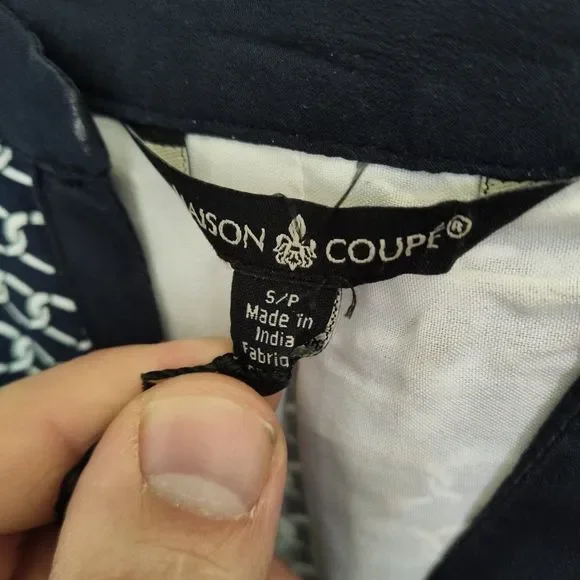 Maison Coupe, size US 4, dark navy / black and white chain design - Picture 3 of 5